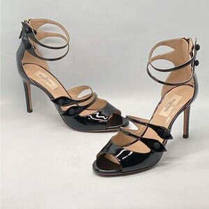 Valentino Garavani Button-Strap Patent Leather Sandals size 36.5